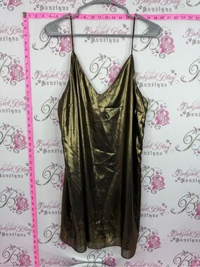Wilfred shiny dress sexy Metallic Gold Slip Chemise